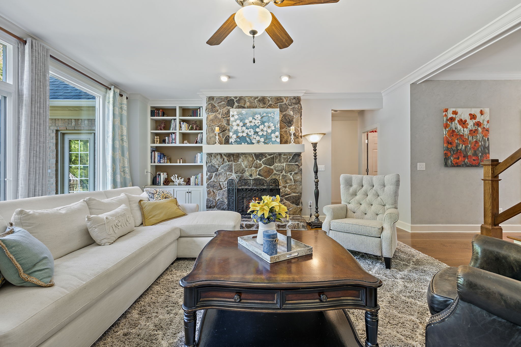 1420 Hunter Road Franklin, TN 37064 - Photo 11 of 57 a living room with furniture and a fireplace