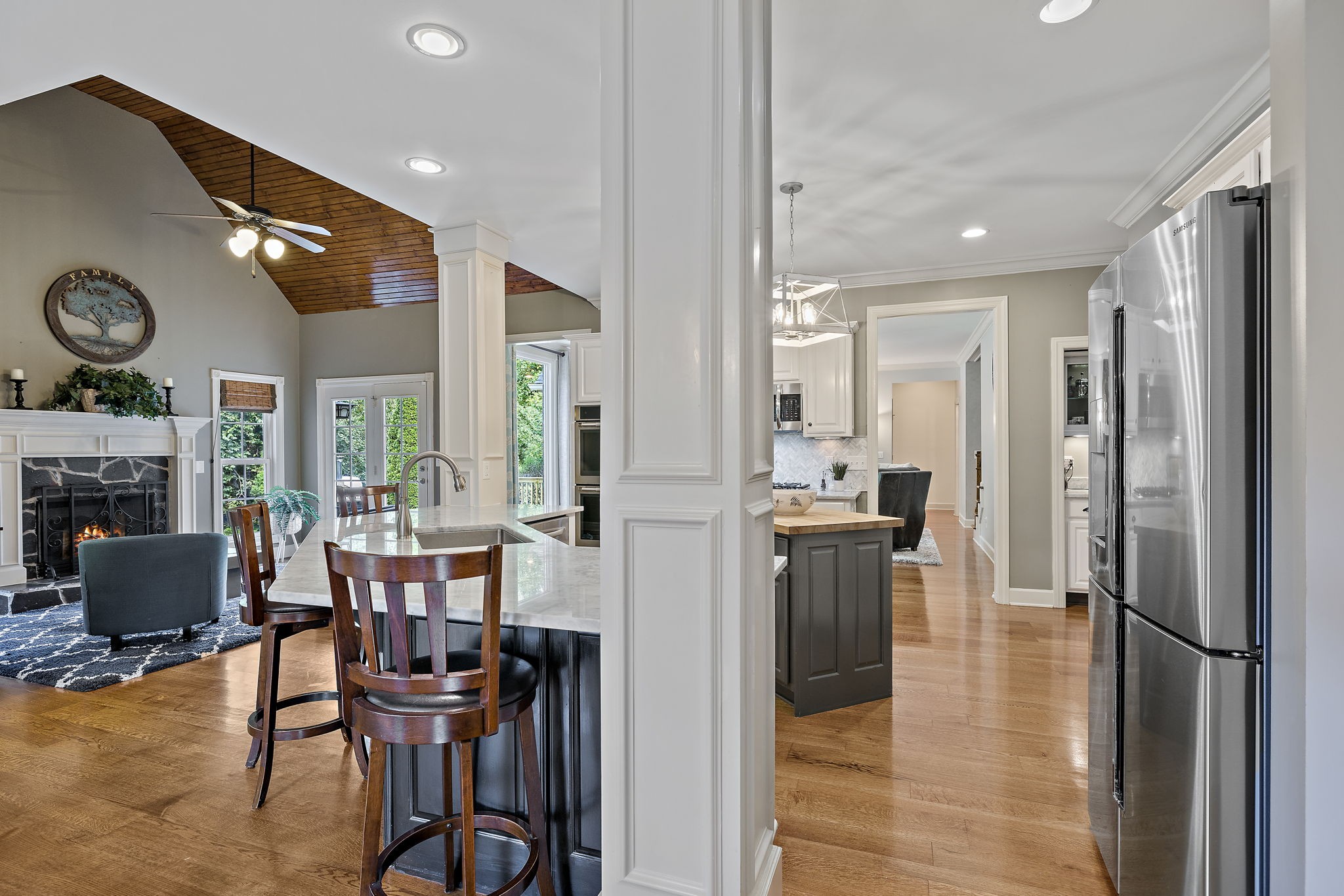 1420 Hunter Road Franklin, TN 37064 - Photo 21 of 57 a view of kitchen with stainless steel appliances granite countertop dining table chairs and a refrigerator