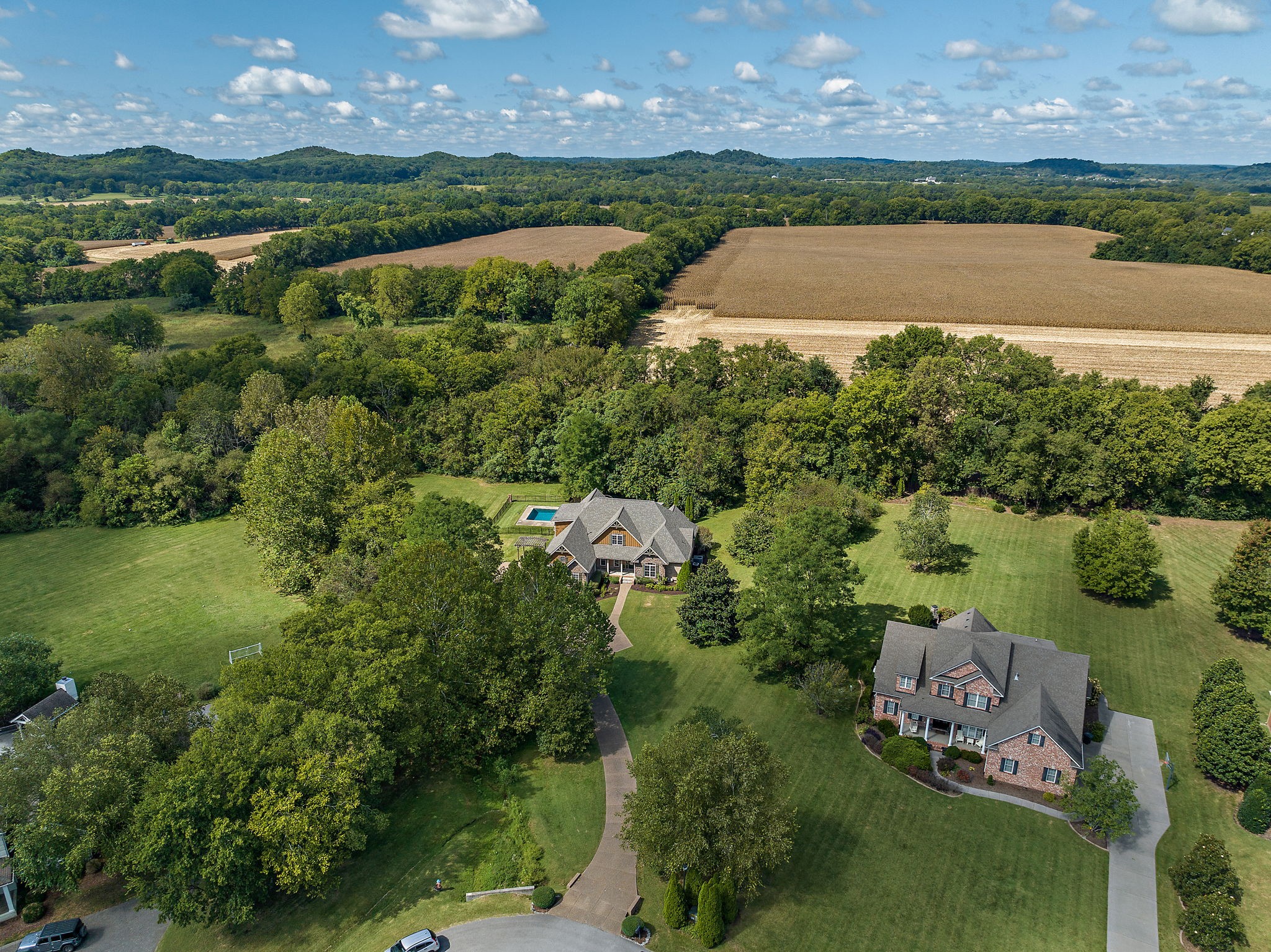 1420 Hunter Road Franklin, TN 37064 - Photo 51 of 57 an aerial view of ocean with residential houses with outdoor space and lake view