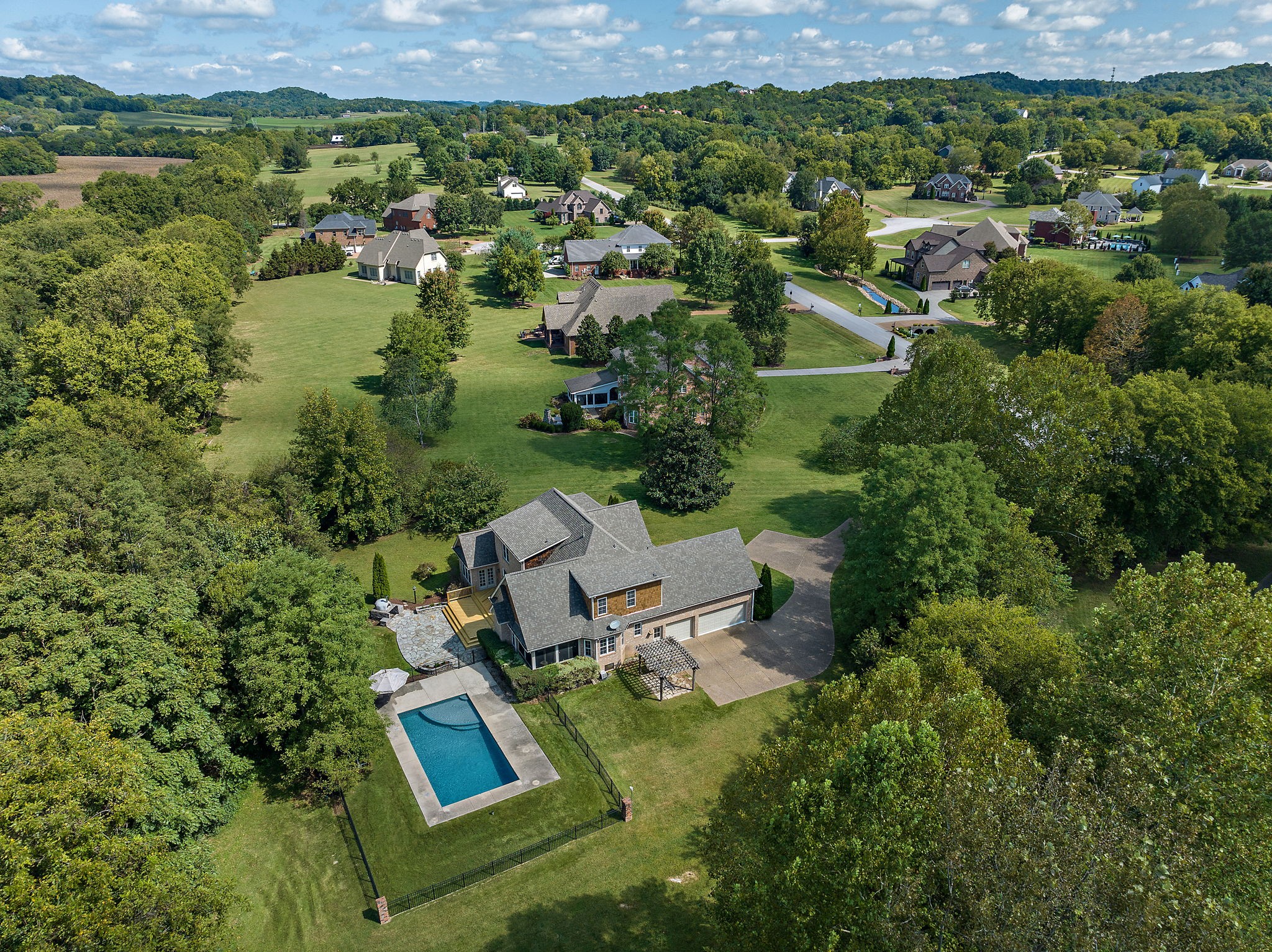 1420 Hunter Road Franklin, TN 37064 - Photo 54 of 57 an aerial view of a house with a yard