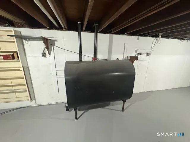 a view of a car in garage