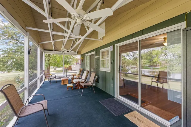 a living room with furniture