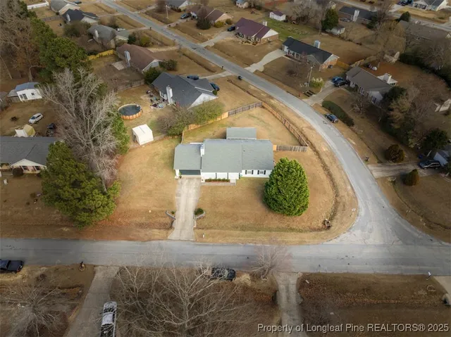 an aerial view of a house