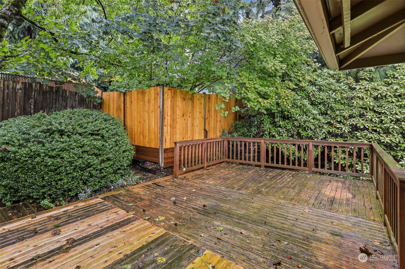 22224 4th Avenue Southeast Bothell, WA 98021 - Photo 19 of 23 a view of a backyard with large trees and wooden fence