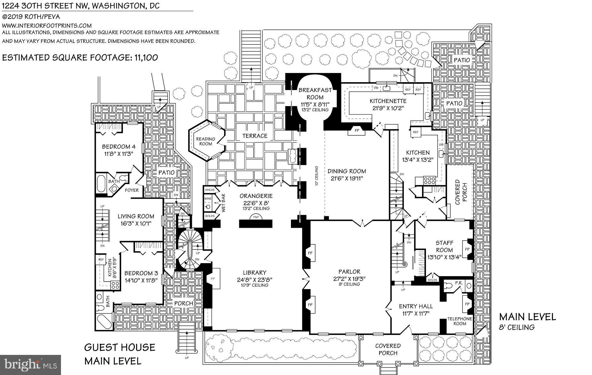 1224 30th Street Northwest Washington, DC 20007 - Photo 62 of 65 Main Level and Guest Floor Plan