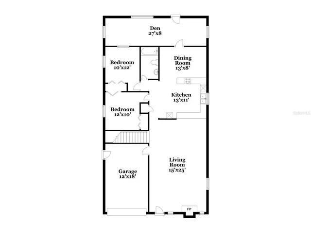 a picture of a bench in a building