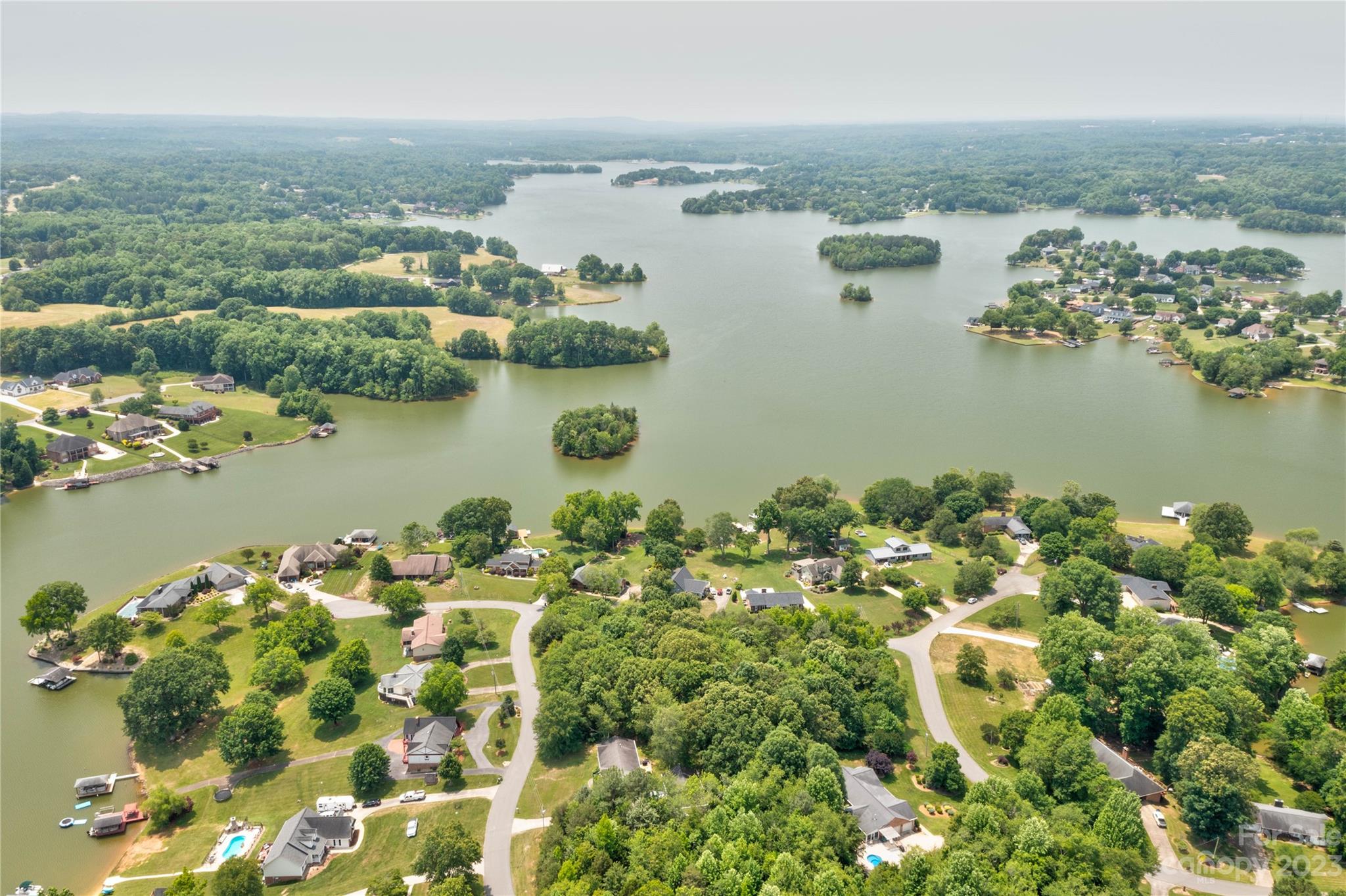 a view of a city and ocean view