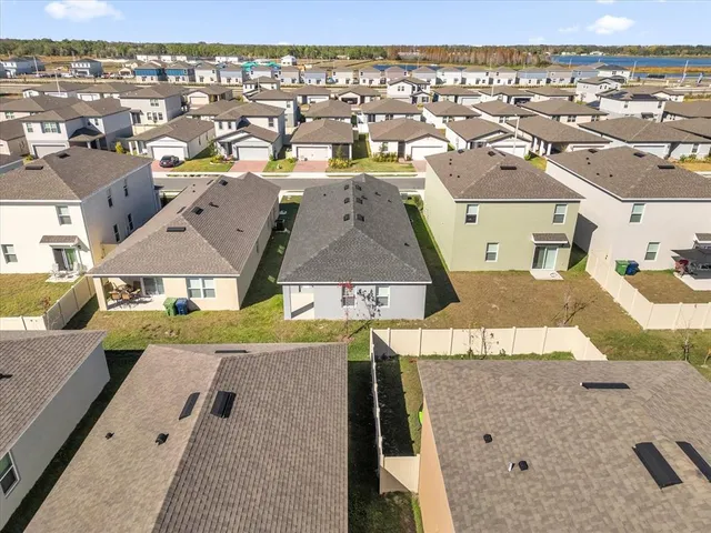 an aerial view of a house