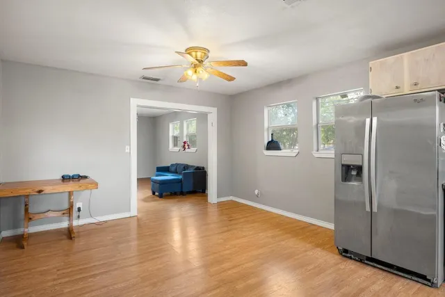 a view of a livingroom with a staircase