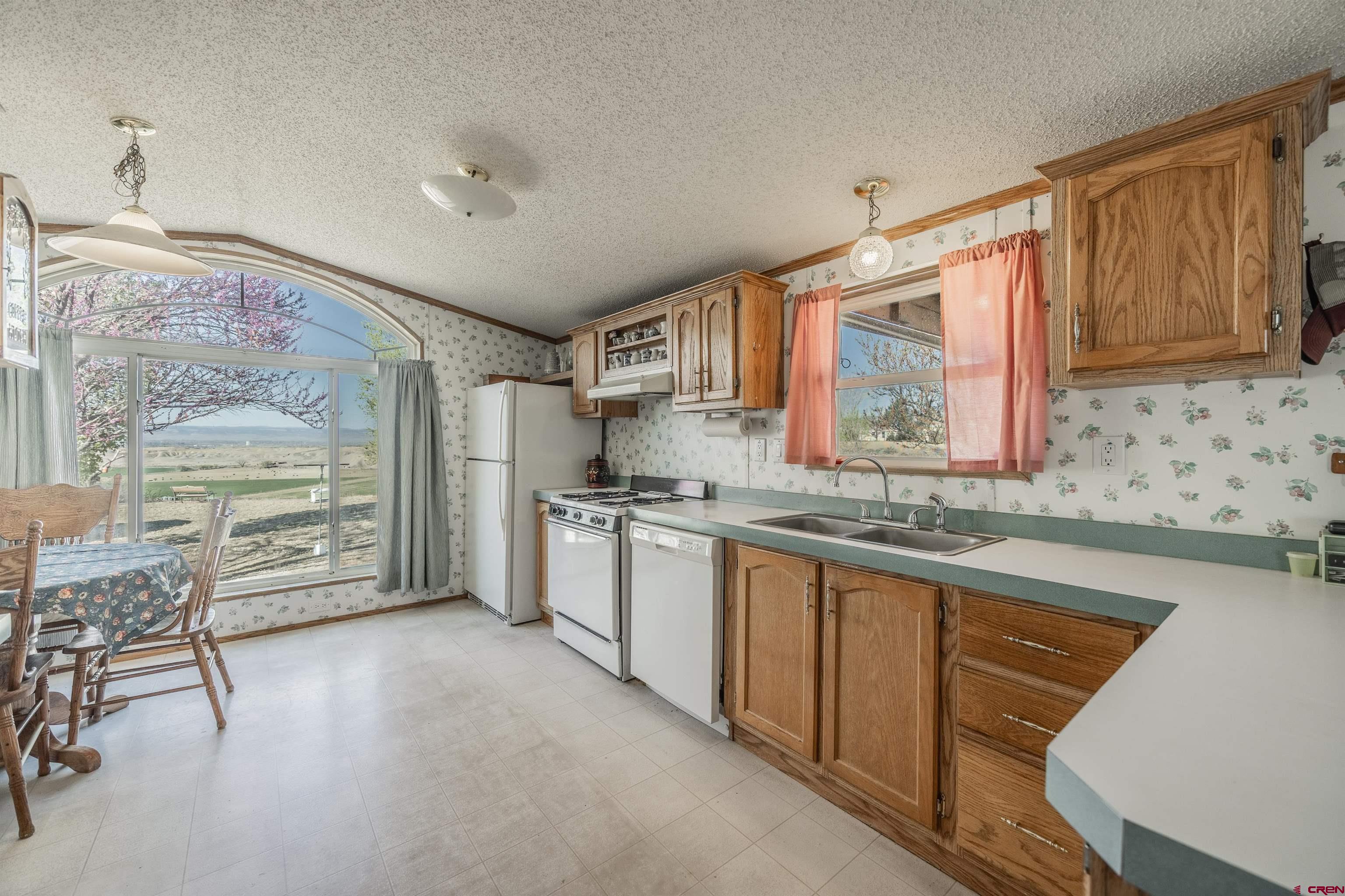 9713 Kebler Road, Unit 28 Austin, CO 81410 - Photo 6 of 25 a kitchen with granite countertop a sink cabinets stainless steel appliances and a large window