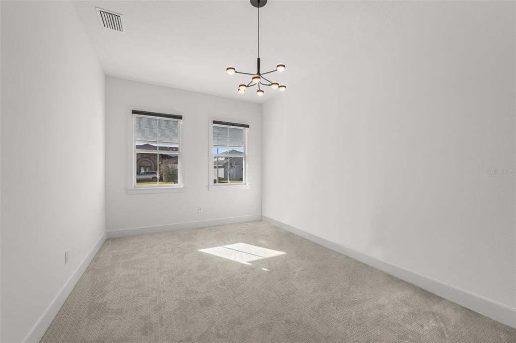 9185 Sanders Tree Loop Wesley Chapel, FL 33545 - Photo 32 of 47 an empty room with windows and ceiling fan