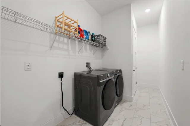 a living room with furniture