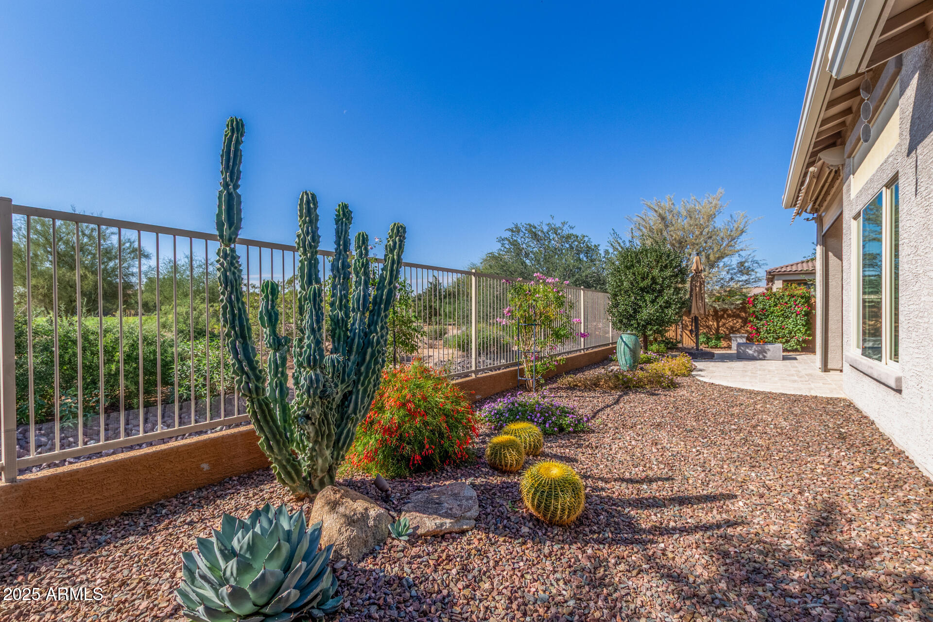 18805 East Blue Sky Drive Rio Verde, AZ 85263 - Photo 30 of 43 a view of a backyard with couches chair and potted plants