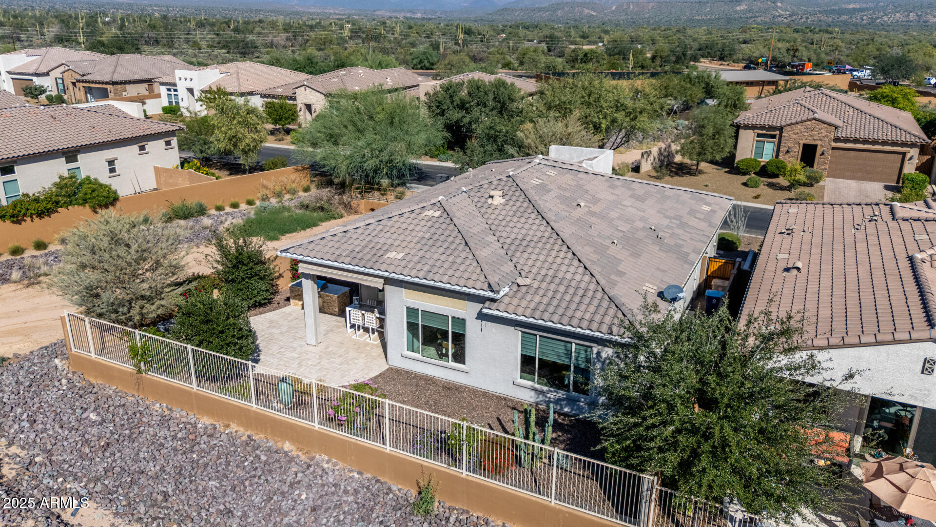 18805 East Blue Sky Drive Rio Verde, AZ 85263 - Photo 33 of 43 an aerial view of house with a garden