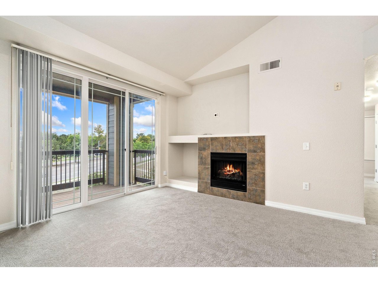 Cozy up with the gas fireplace!