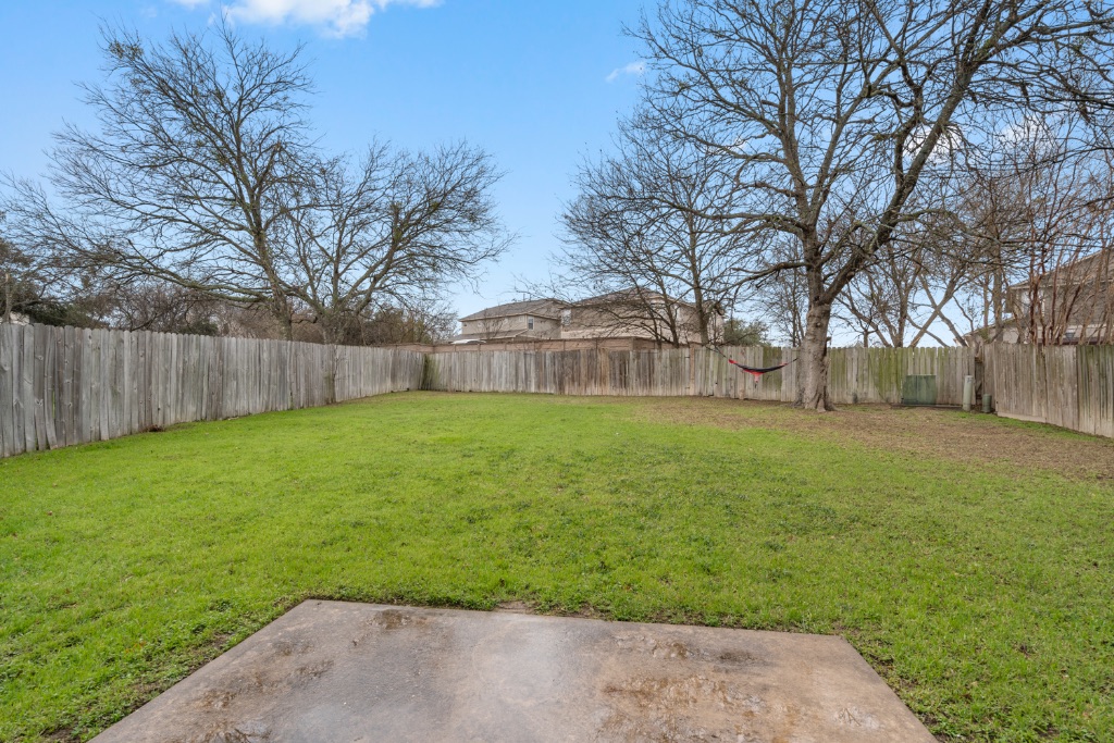 911 Flatters Way Pflugerville, TX 78660 - Photo 28 of 31 a view of a backyard with a large tree