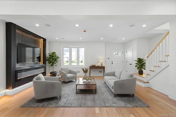 a living room with furniture and a couch