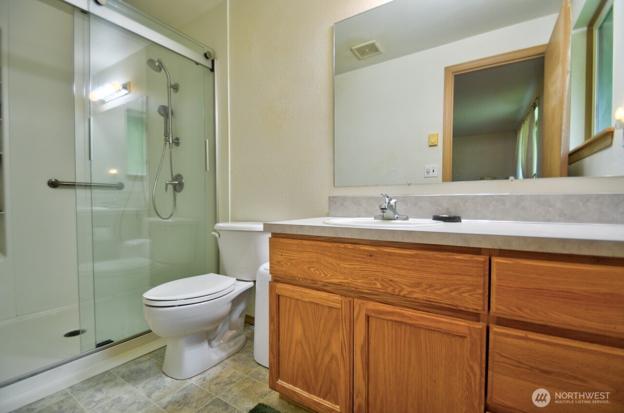 13920 Littlerock Road Southwest Rochester, WA 98579 - Photo 19 of 23 a bathroom with a sink toilet and shower
