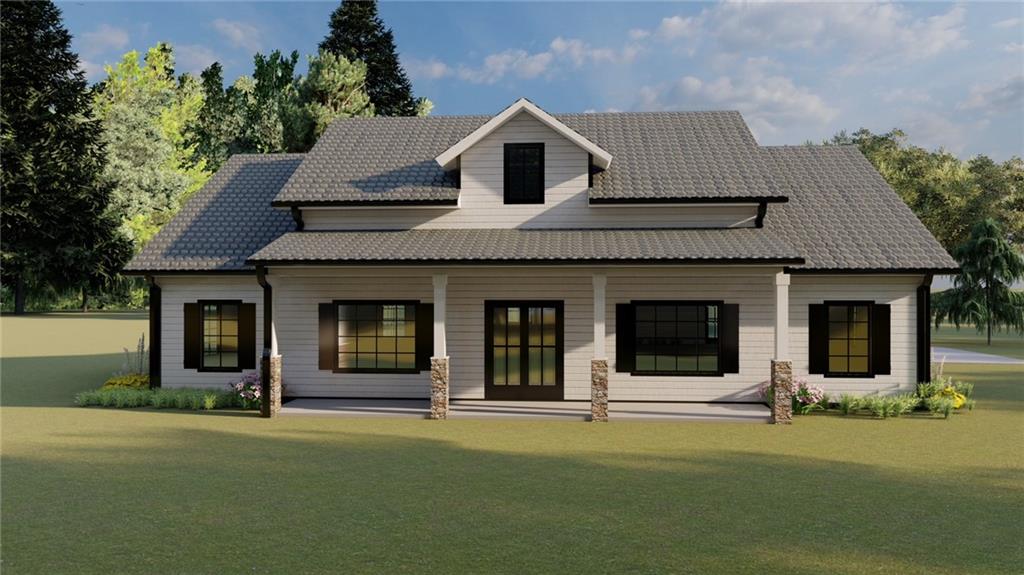 front view of a house with a yard