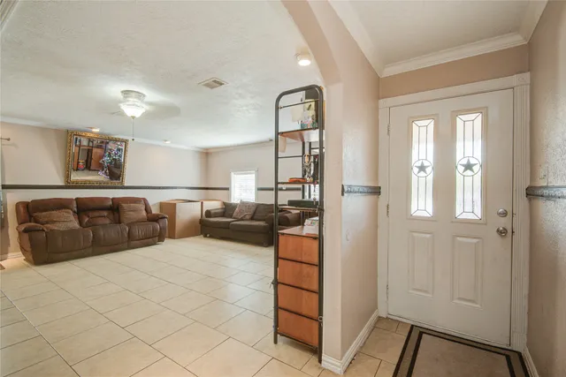 a living room with furniture
