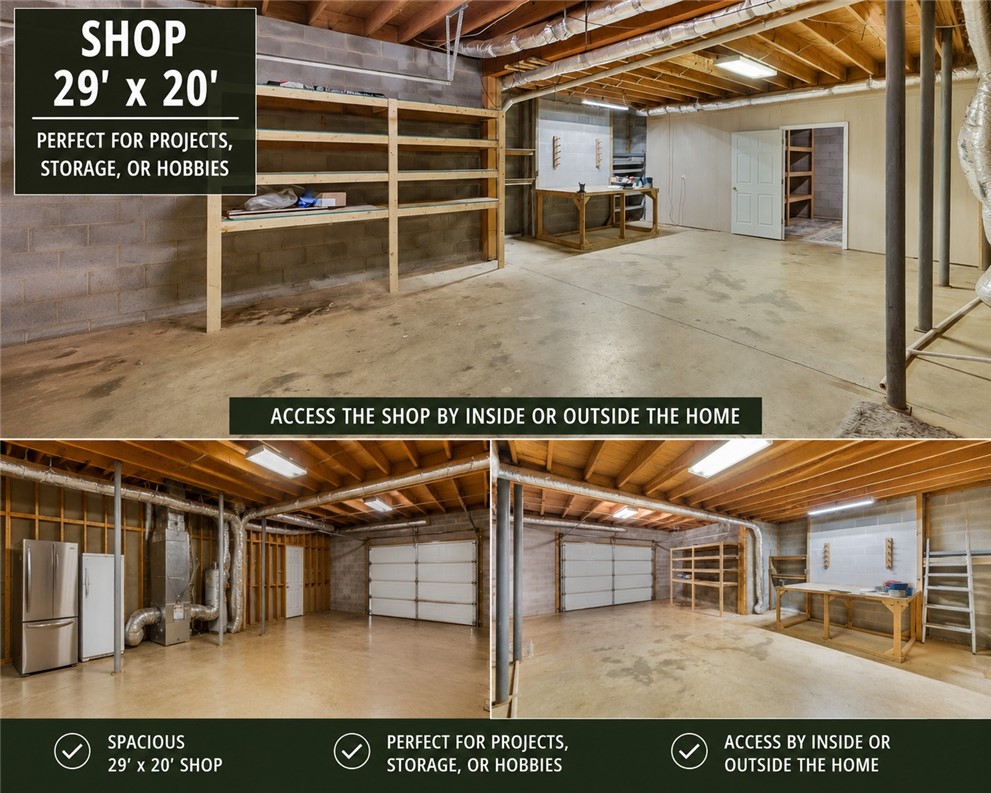 414 Devon Way Anderson, SC 29621 - Photo 32 of 50 A versatile shop space provides ample room for projects, storage, or hobbies, accessible from both inside and outside the home.