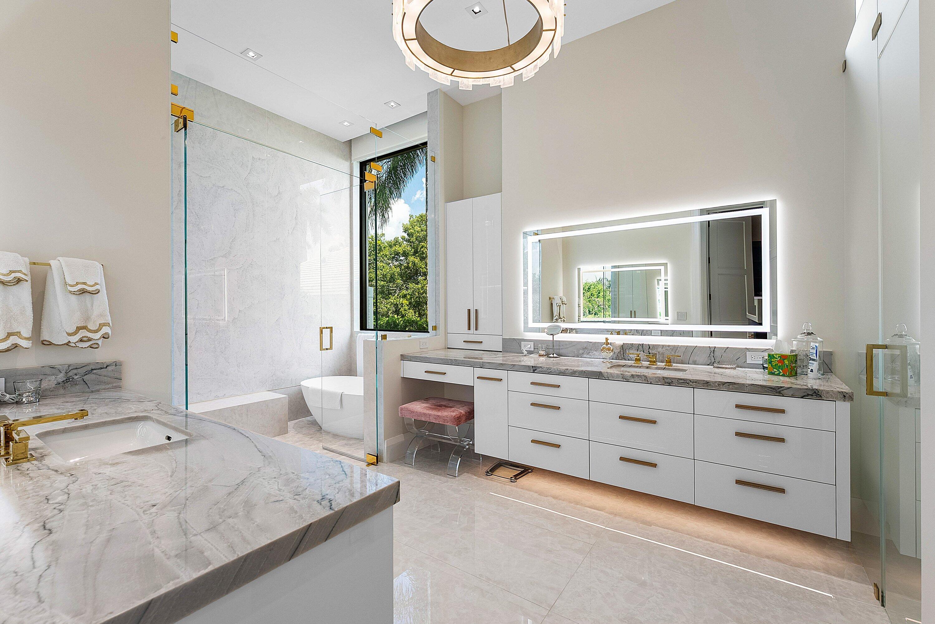 17615 Foxborough Lane Boca Raton, FL 33496 - Photo 32 of 120 a bathroom with a granite countertop sink mirror and a