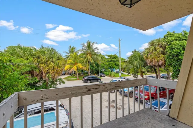 a view of a balcony with outdoor space