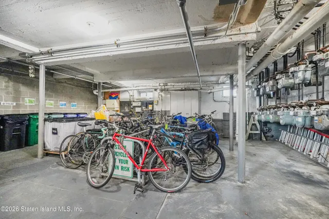 a view of a storage with bicycles