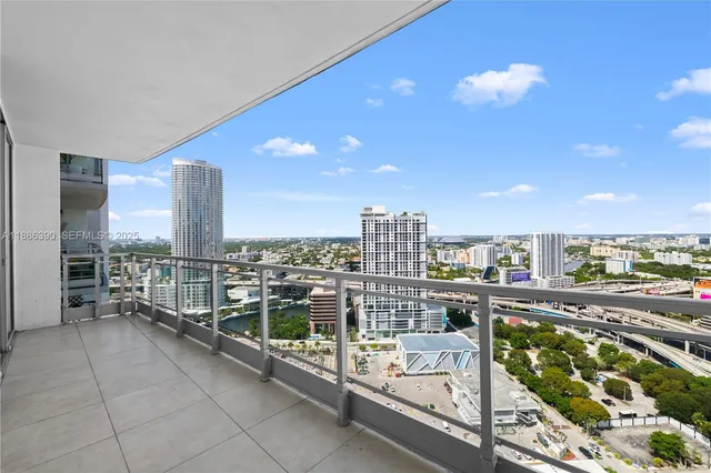 a view of balcony with city view