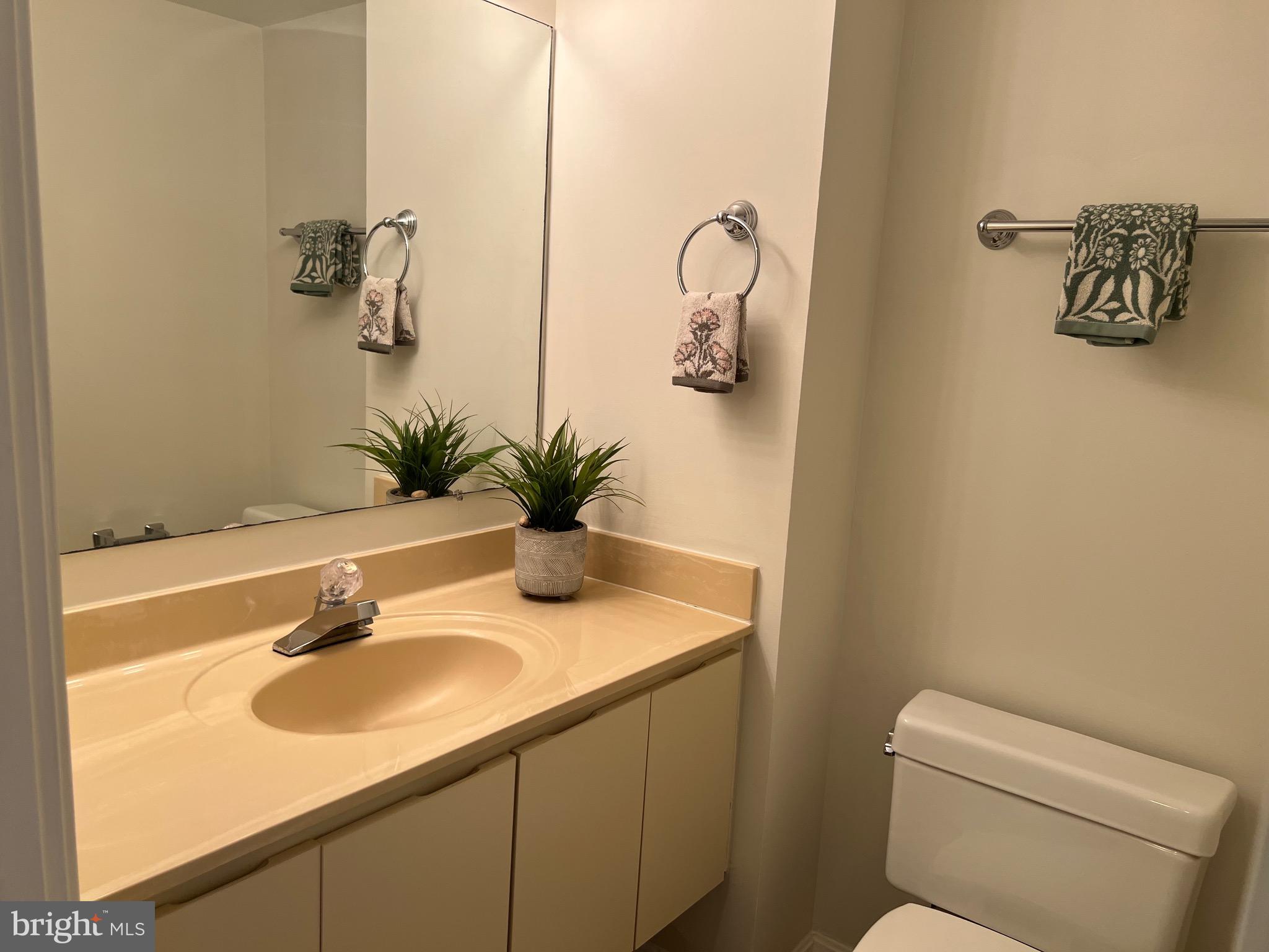 15100 Interlachen Drive, Unit 4709 Silver Spring, MD 20906 - Photo 10 of 22 a bathroom with a sink a toilet and mirror