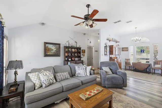 a living room with furniture