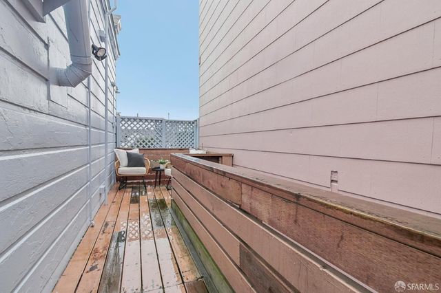 a terrace view with sitting space