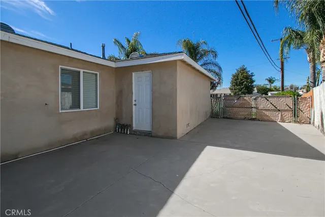 a view of a porch with a potted plant