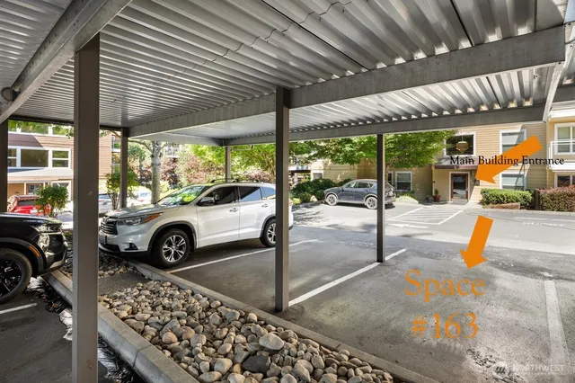 a car parked in front of a building
