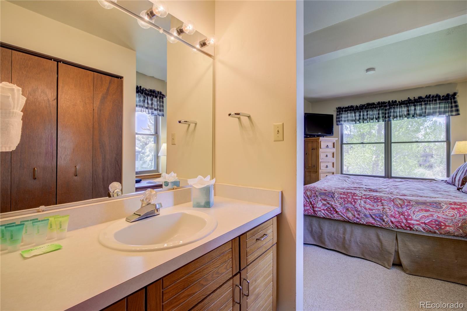 2015 Walton Creek Road, Unit 114 Steamboat Springs, CO 80487 - Photo 17 of 29 a bathroom with a sink and a mirror