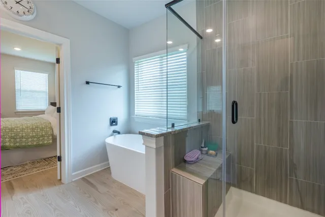a bathroom with a shower