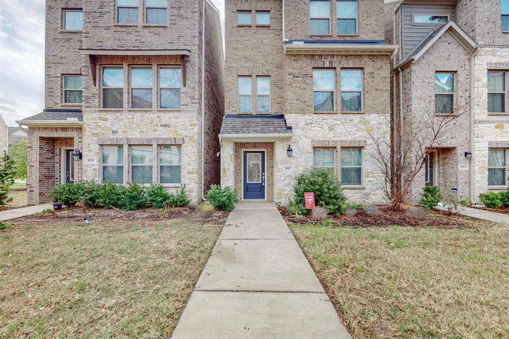 front view of a brick house
