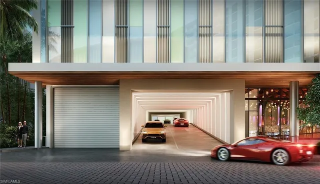 a view of a car park in front of house