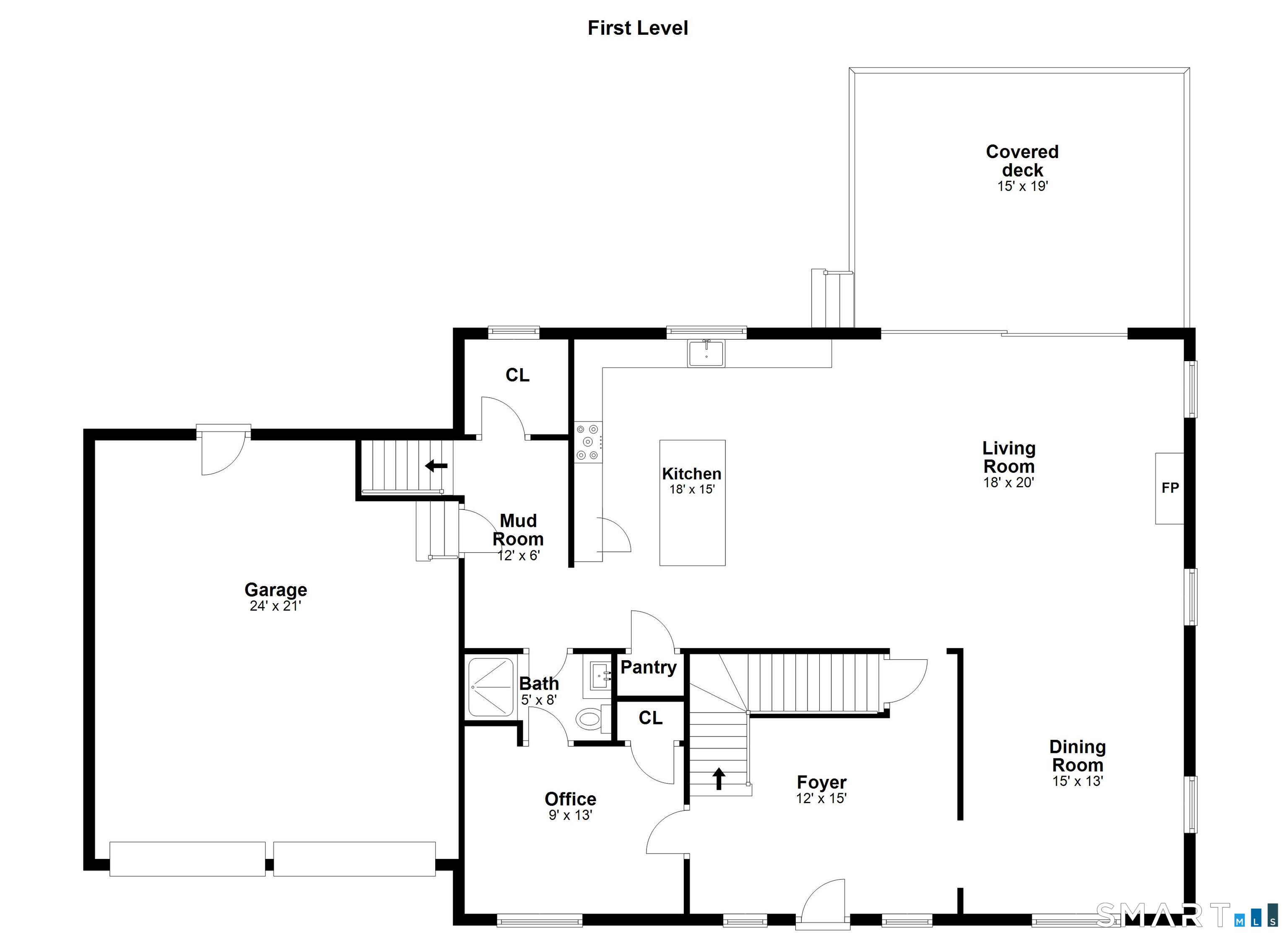 218 Lower Farm Road Fairfield, CT 06824 - Photo 39 of 40 First Floor Floor Plan