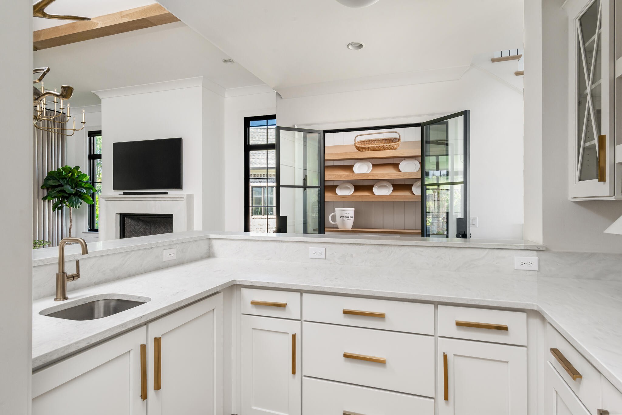 9021 Passiflora College Grove, TN 37046 - Photo 15 of 84 a kitchen with a sink and a potted plant