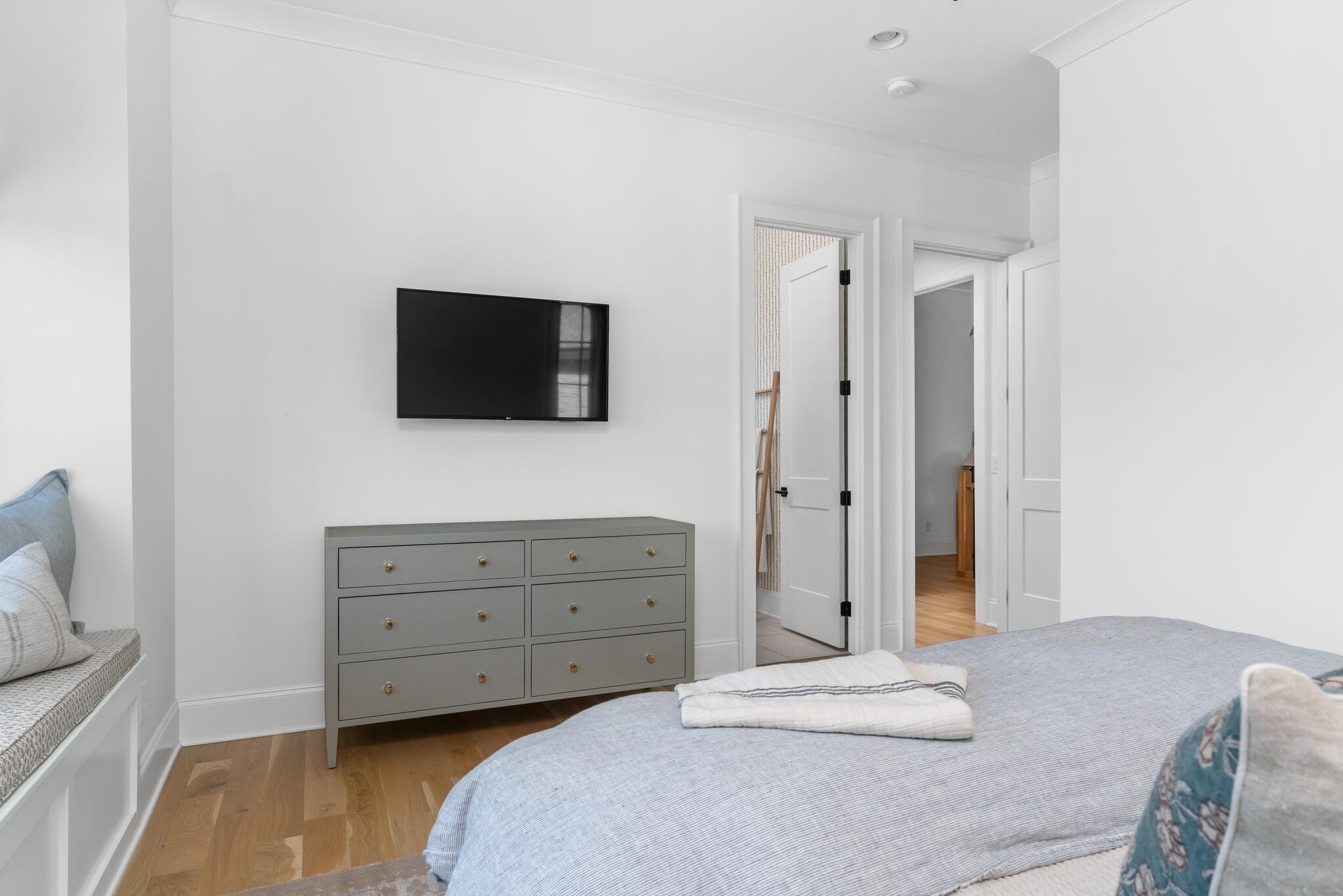 9021 Passiflora College Grove, TN 37046 - Photo 68 of 84 a bedroom with a bed and a flat screen tv