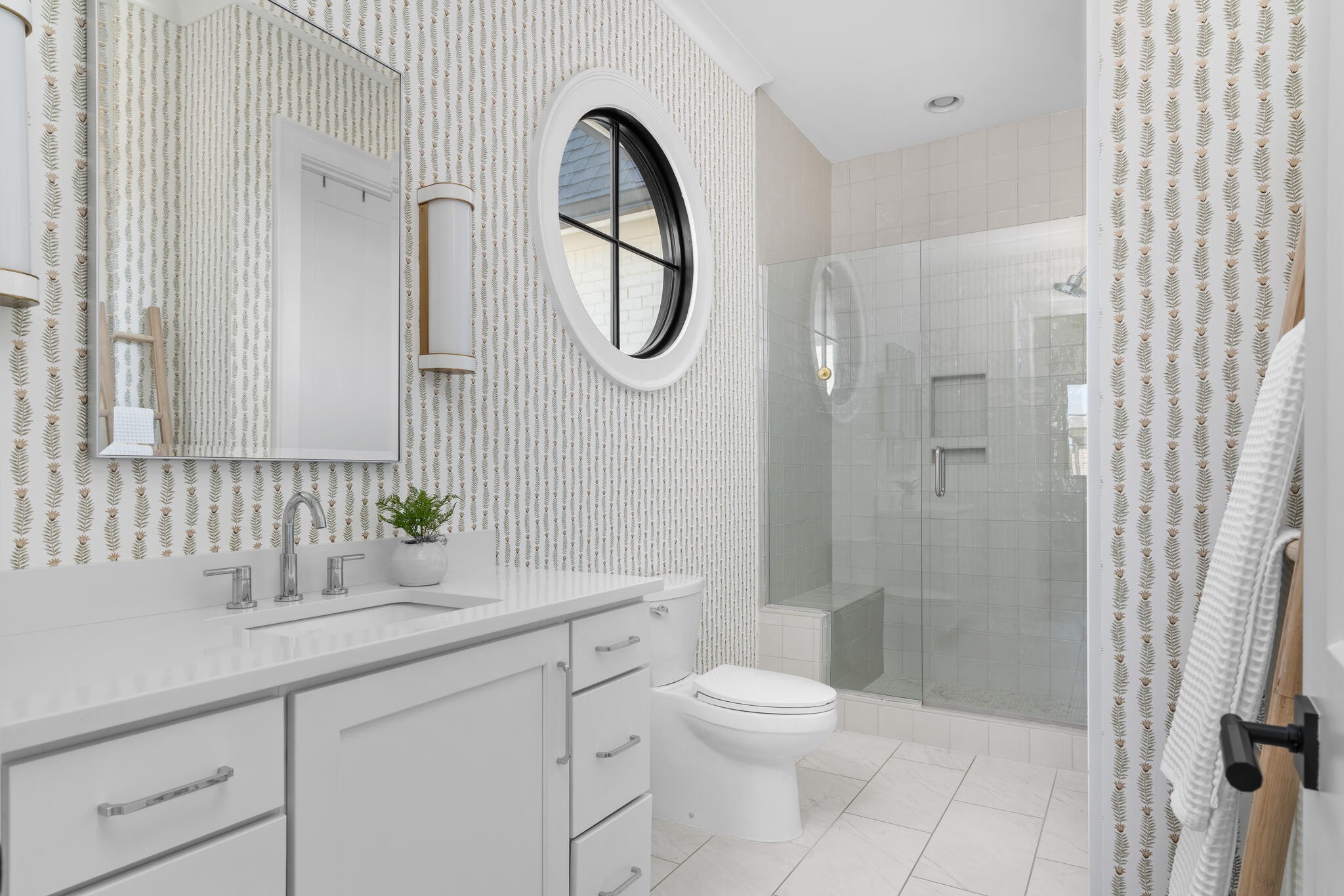 9021 Passiflora College Grove, TN 37046 - Photo 69 of 84 a bathroom with a granite countertop sink a toilet and a mirror