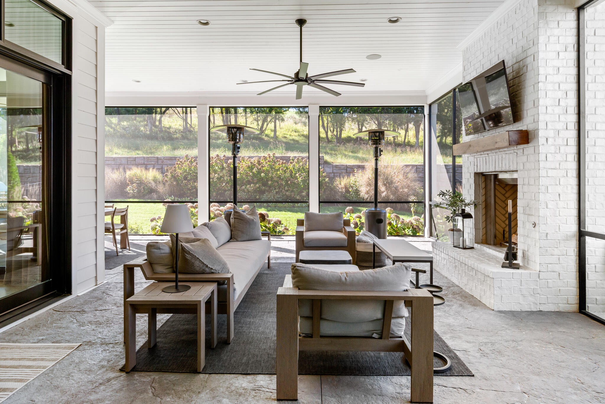 9021 Passiflora College Grove, TN 37046 - Photo 79 of 84 a living room with fireplace furniture and a large window