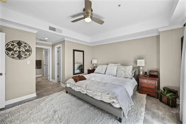 a front view of a building with many windows