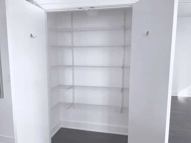 a view of a room with shelf