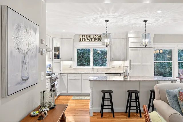 a view of a room that has a window