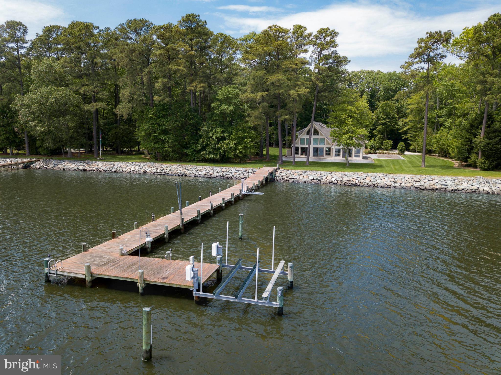 1439 Chancellor Point Road Trappe, MD 21673 - Photo 1 of 47 Aerial of the pier and front