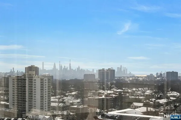 a view of a city from a balcony