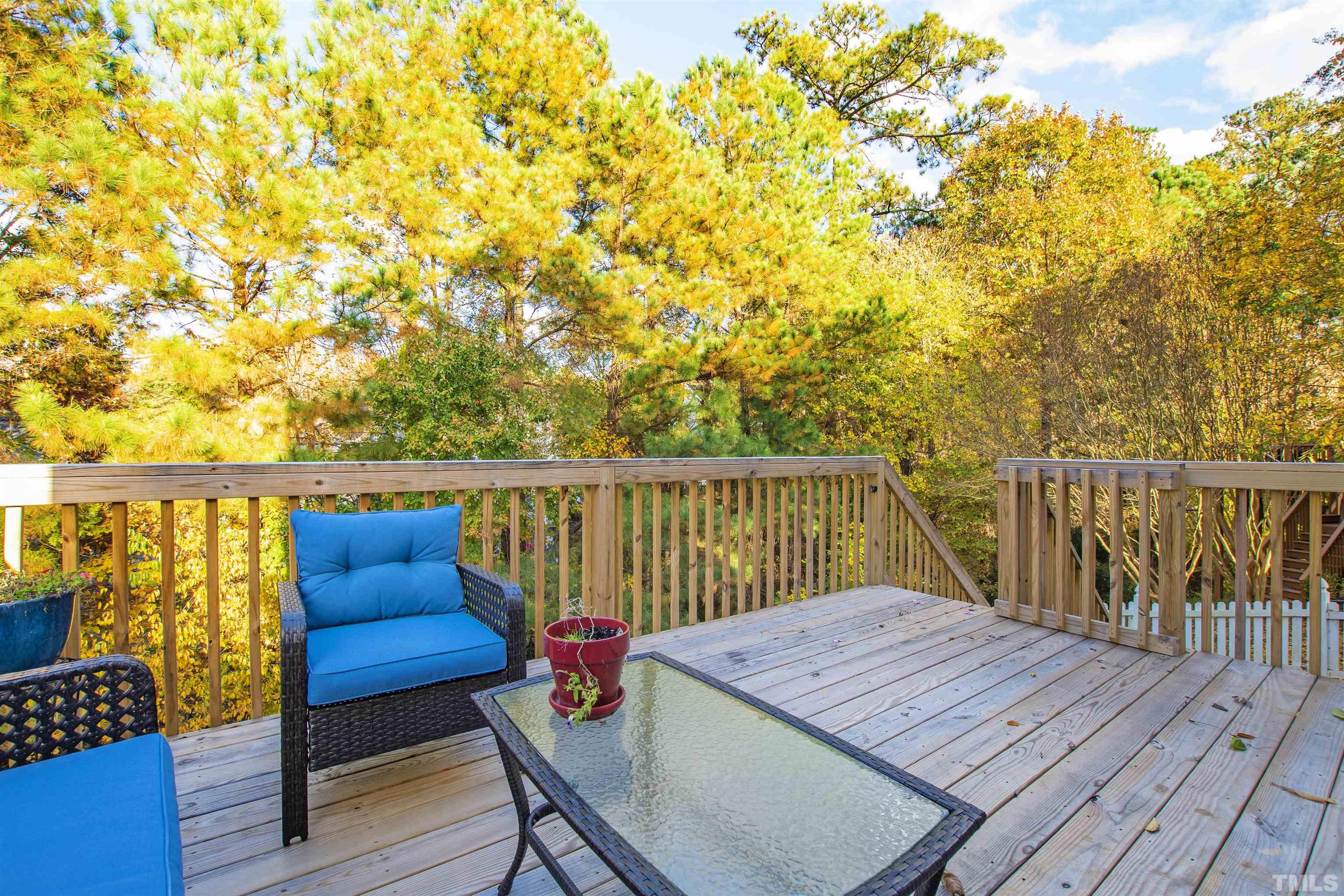 4928 Morning Edge Drive Raleigh, NC 27613 - Photo 23 of 25 a balcony with wooden floor and city view
