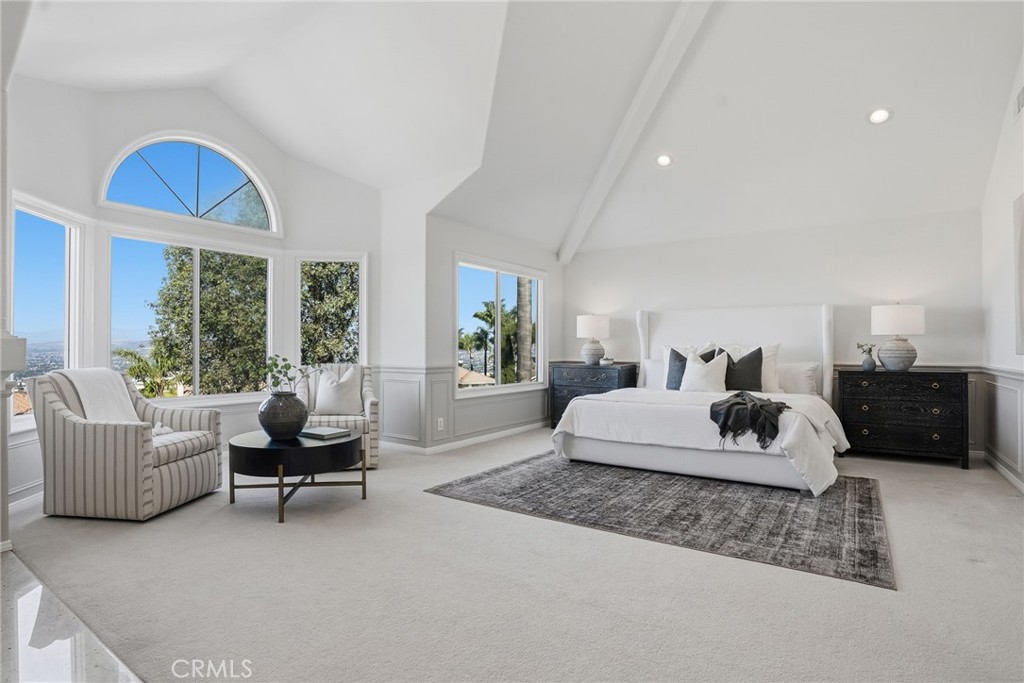 2796 North Meredith Street Orange, CA 92867 - Photo 33 of 55 Main bedroom with big views , cathedral ceilings and fireplace